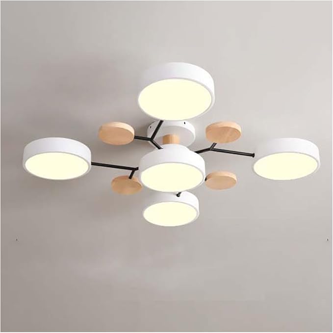 Multi Arm LED Ceiling Light With Circular Shades, 24 Inches | Temsk