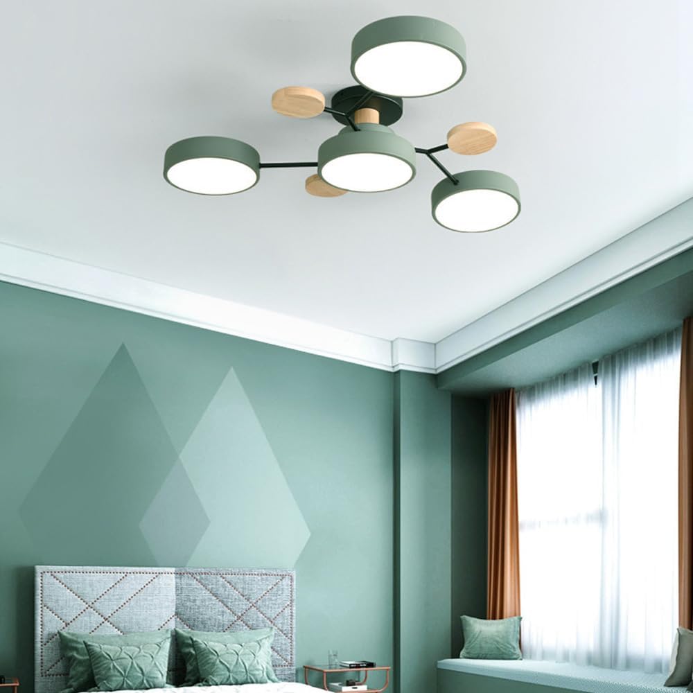 Multi Arm LED Ceiling Light With Circular Shades, 24 Inches | Temsk