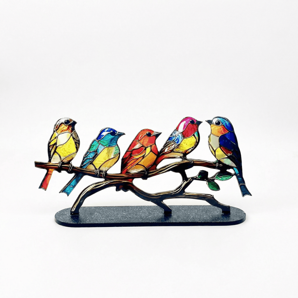 Acrylic Ornament With Multiple Birds On A Branch Decorative Home Accent | Temsk