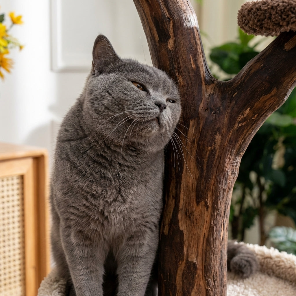 Solid Wood Multi Level Cat Tree With Climbing Platforms And Hideaway In Three Sizes | Temsk