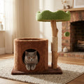 Multi-Level Cat Tree With Scratching Post And Plush Perches, Solid Wood And Sisal | Temsk