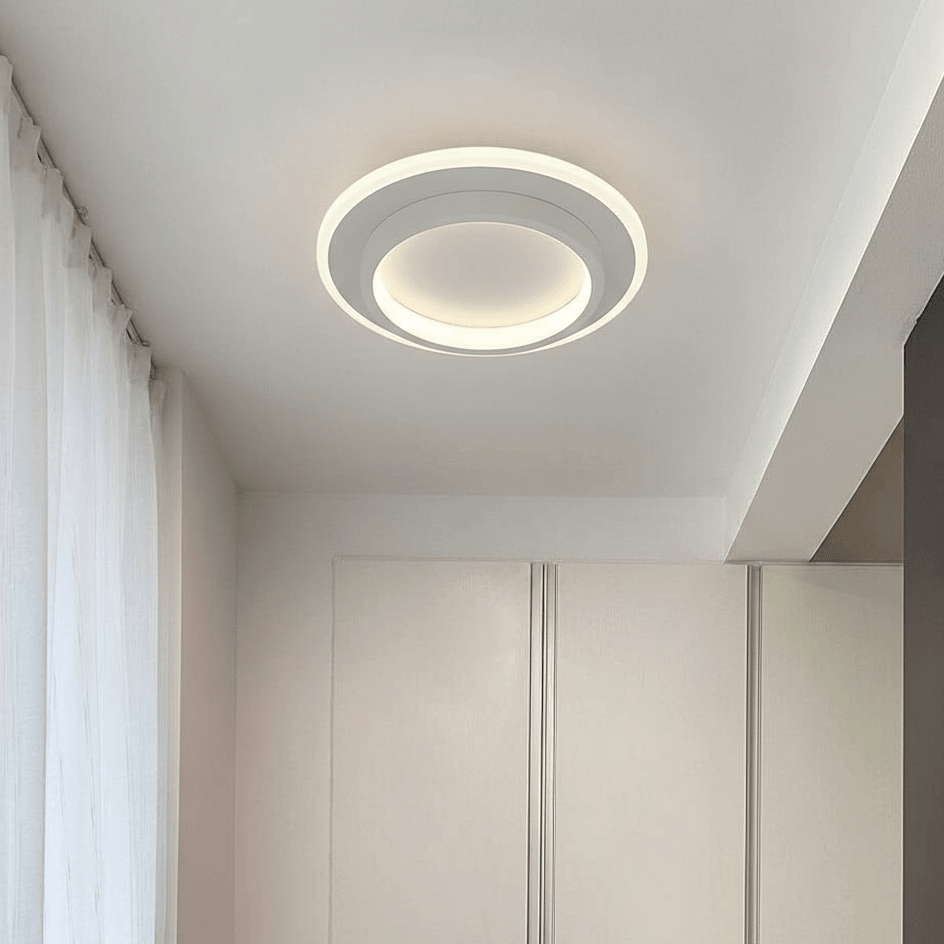 Multi Tier Circular Flush Mount Ceiling Light Metal 12 Inch | Temsk