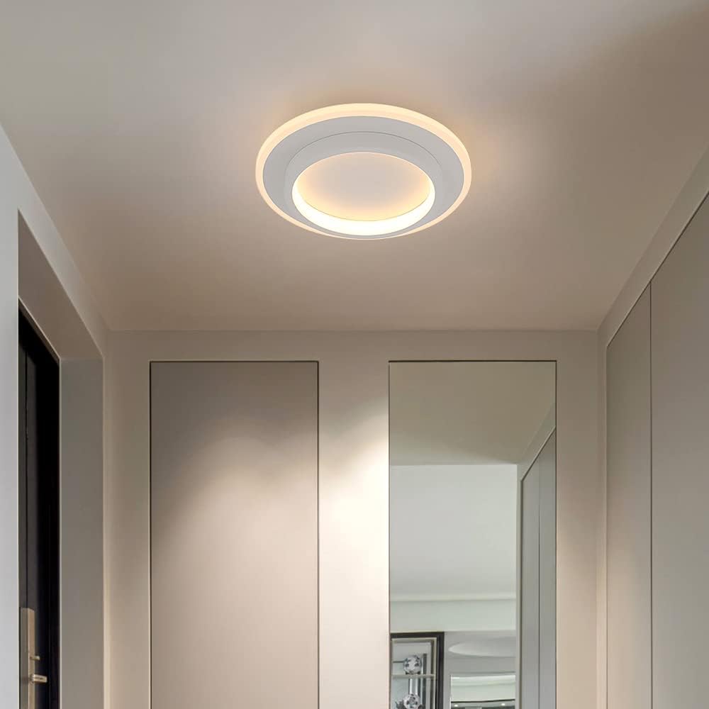 Multi Tier Circular Flush Mount Ceiling Light Metal 12 Inch | Temsk
