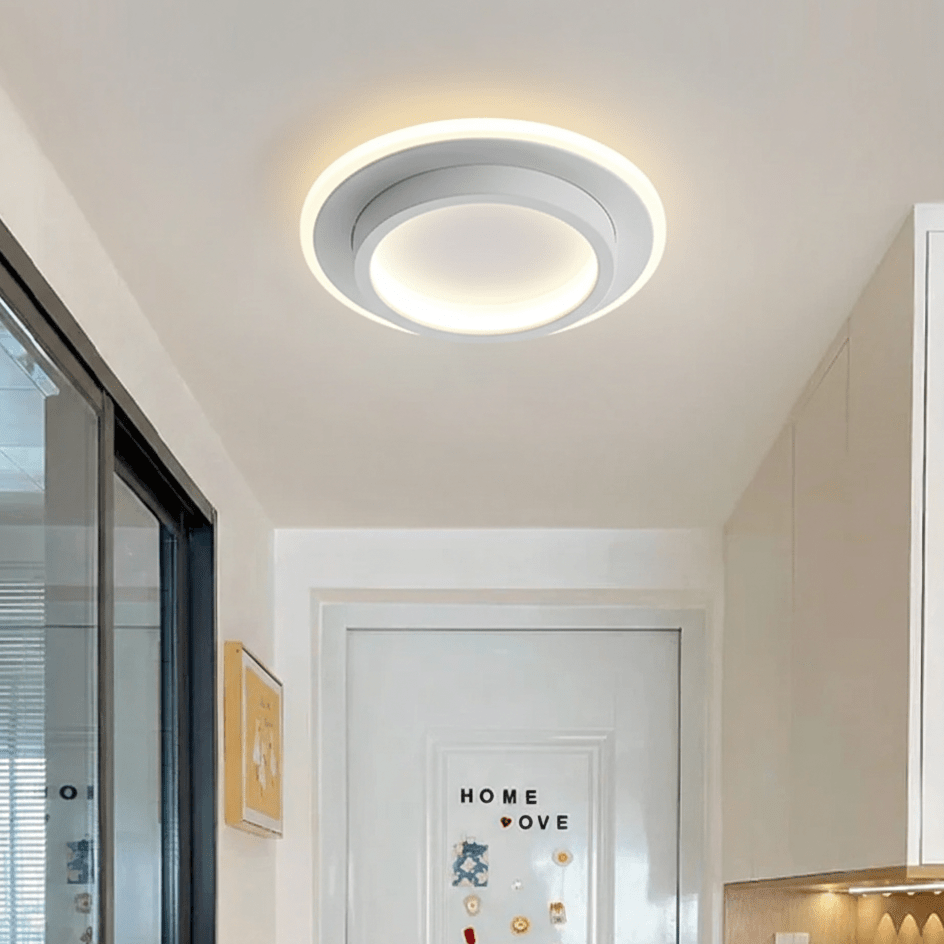 Multi Tier Circular Flush Mount Ceiling Light Metal 12 Inch | Temsk