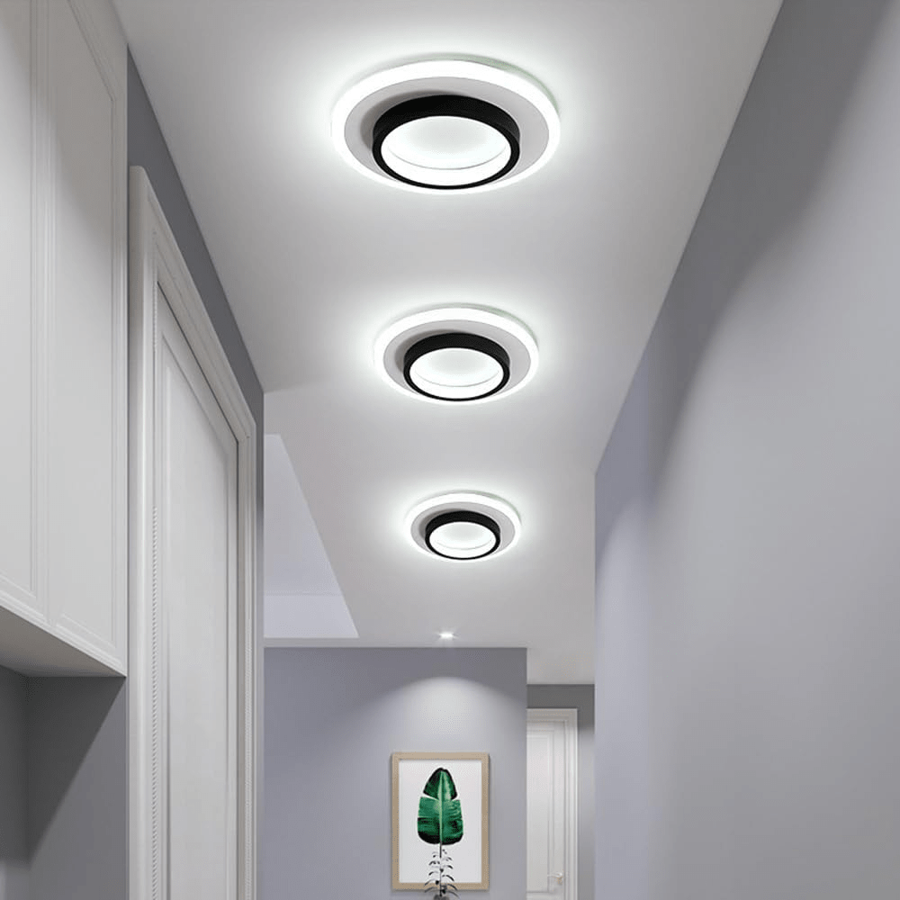 Multi Tier Circular Flush Mount Ceiling Light Metal 12 Inch | Temsk