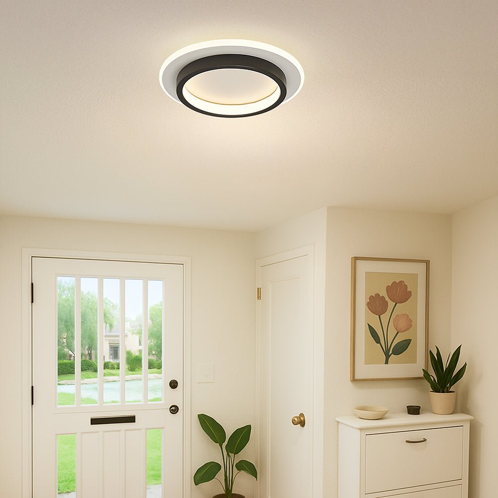 Multi Tier Circular Flush Mount Ceiling Light Metal 12 Inch | Temsk