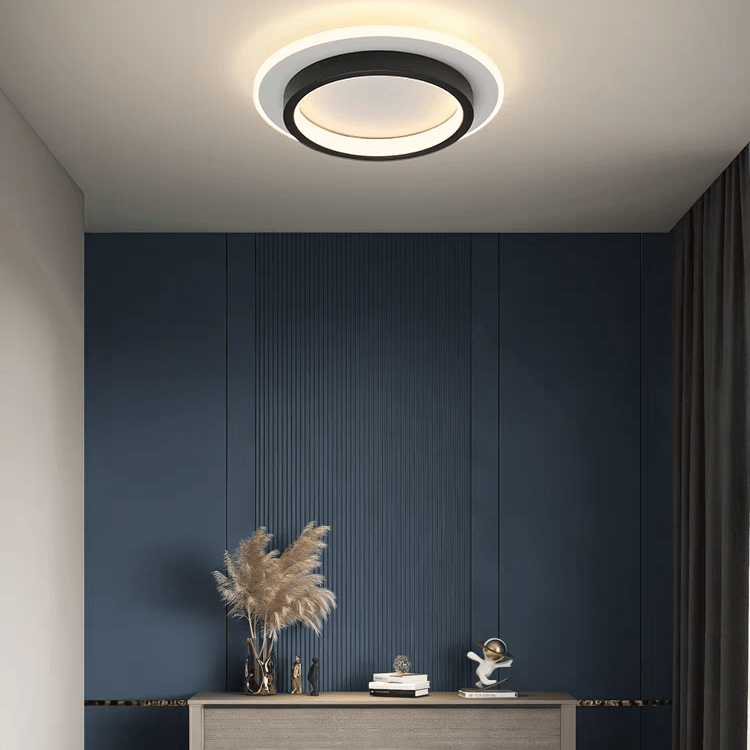 Multi Tier Circular Flush Mount Ceiling Light Metal 12 Inch | Temsk