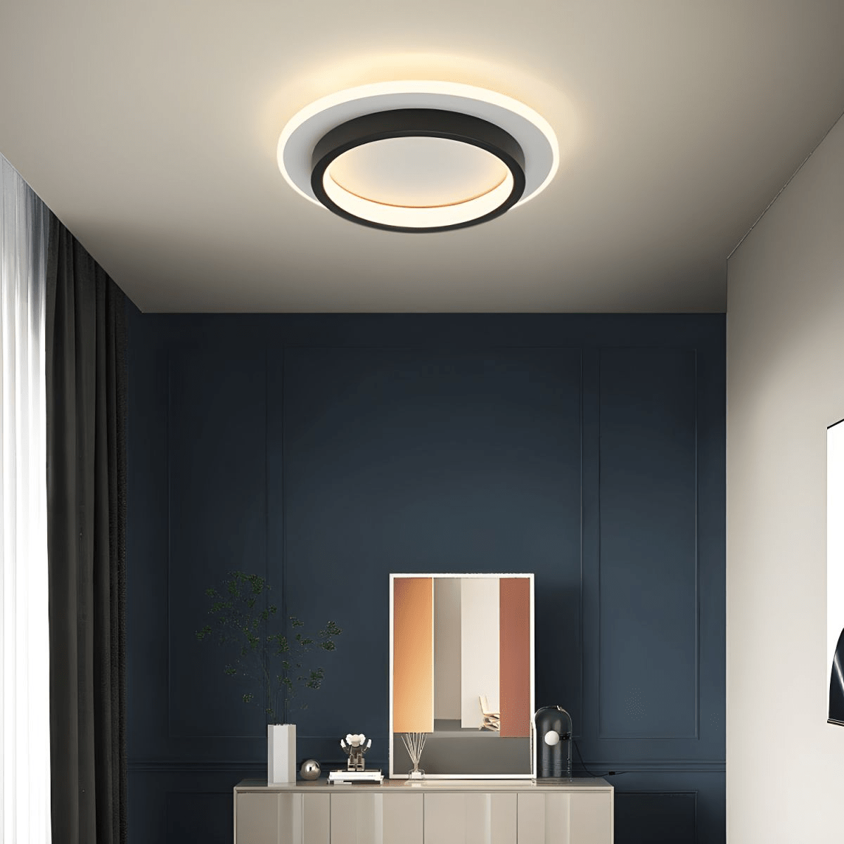Multi Tier Circular Flush Mount Ceiling Light Metal 12 Inch | Temsk