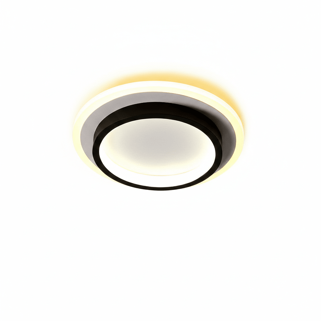 Multi Tier Circular Flush Mount Ceiling Light Metal 12 Inch | Temsk