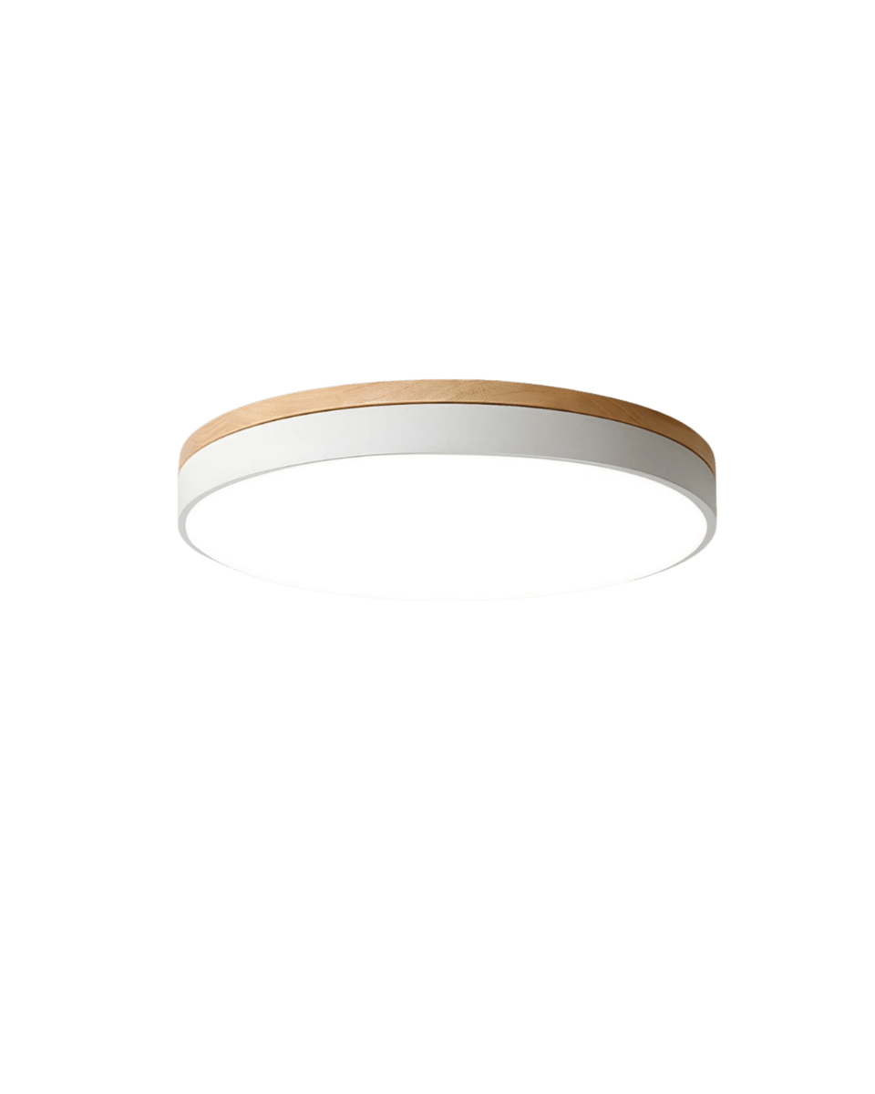 SylvaLume LED Ceiling Lamp With Natural Wood Grain And Green Accent | Temsk