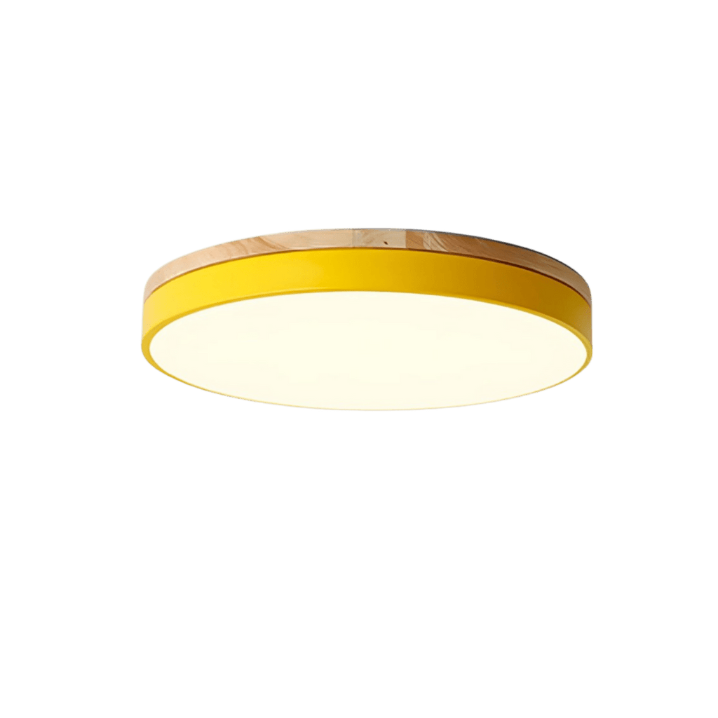 SylvaLume LED Ceiling Lamp With Natural Wood Grain And Green Accent | Temsk