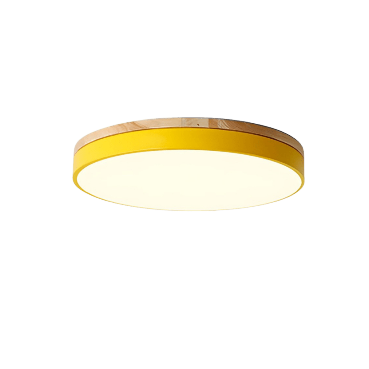 SylvaLume LED Ceiling Lamp With Natural Wood Grain And Green Accent | Temsk
