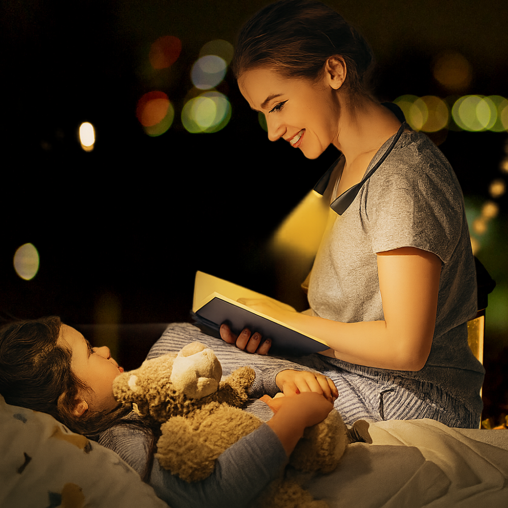 Luce da Collo LED Ricaricabile con Braccio Flessibile per la Lettura | Temsk