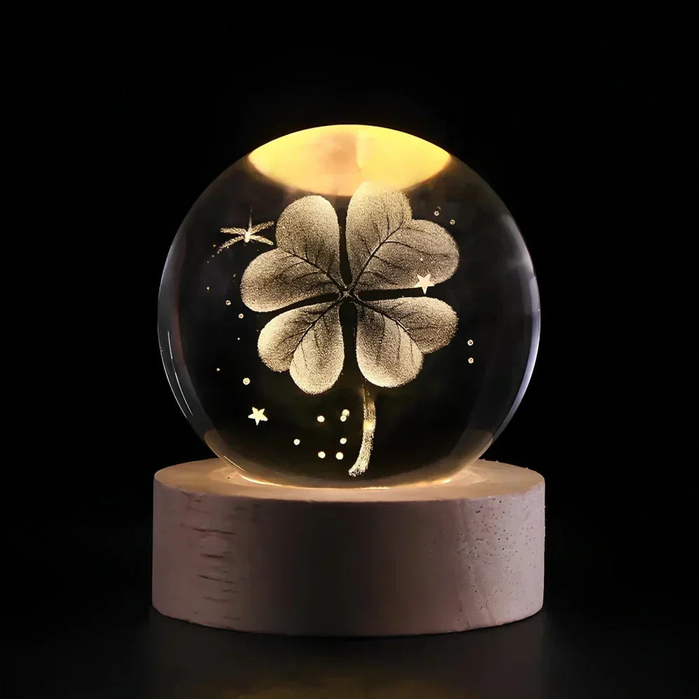 Crystal Ball LED Night Light With 3D Planet Engraving Table Lamp | Temsk