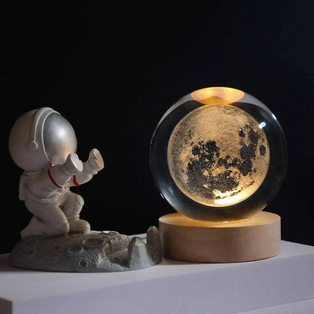 Crystal Ball LED Night Light With 3D Planet Engraving Table Lamp | Temsk
