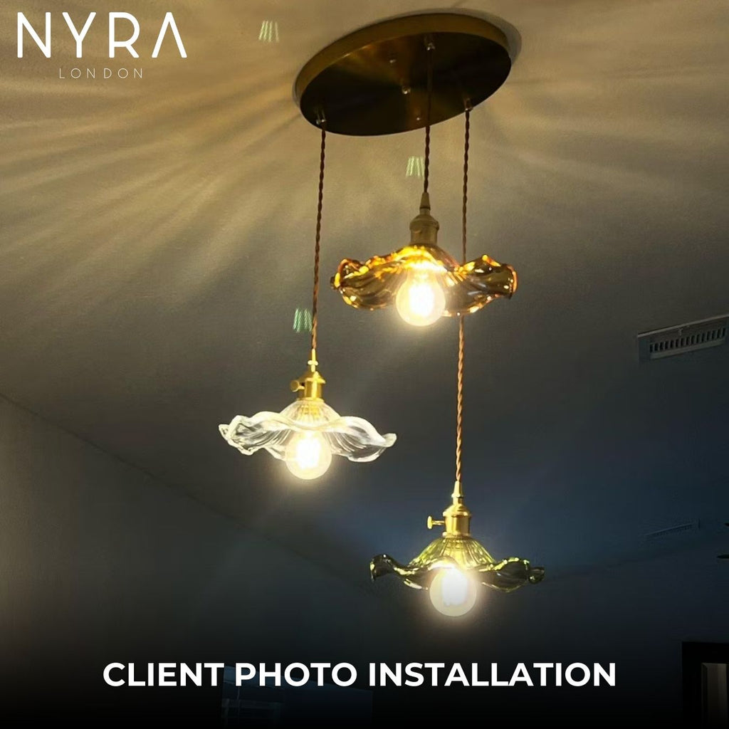 Lyra Glass Pendant Lights With Nordic Floral Motifs | Temsk