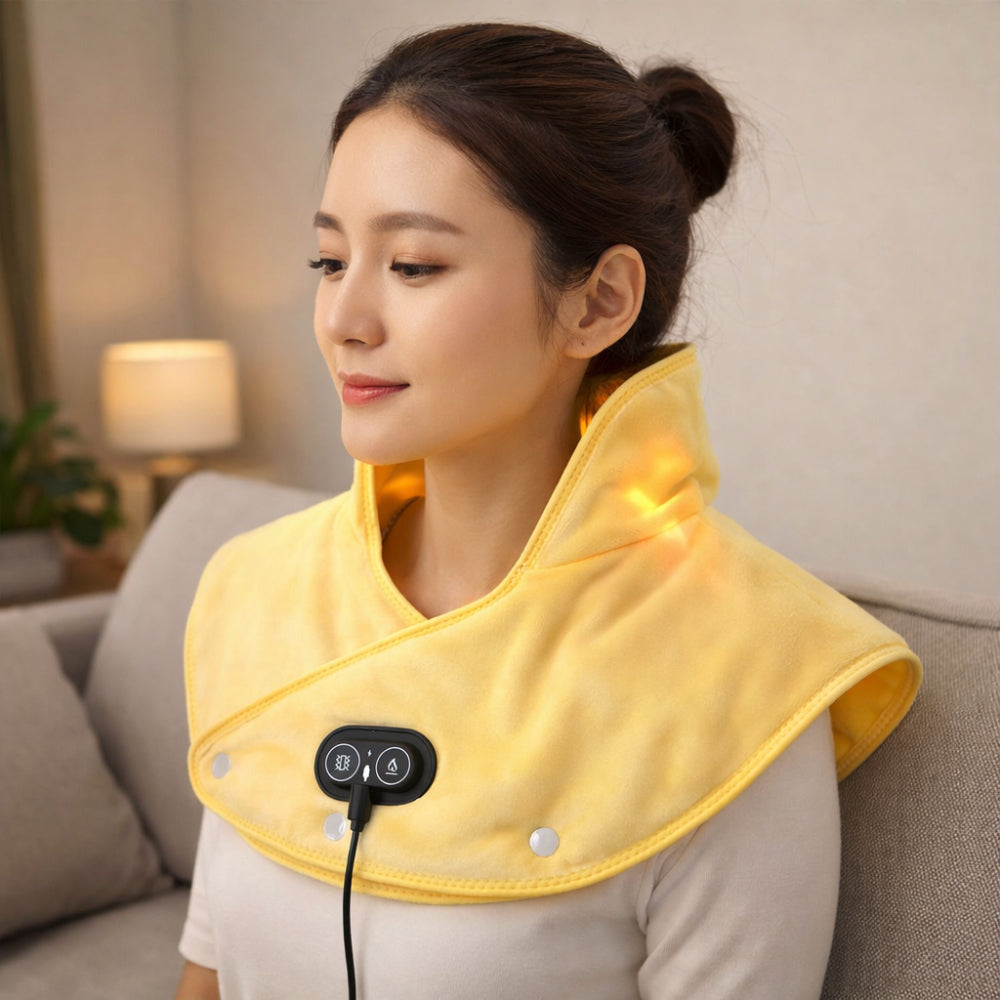 Electric Neck Heating Pad And Shoulder Massager Unit | Temsk