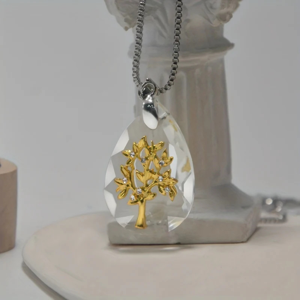 Boho Glass Teardrop Pendant Necklace For Mothers Day Jewelry | Temsk