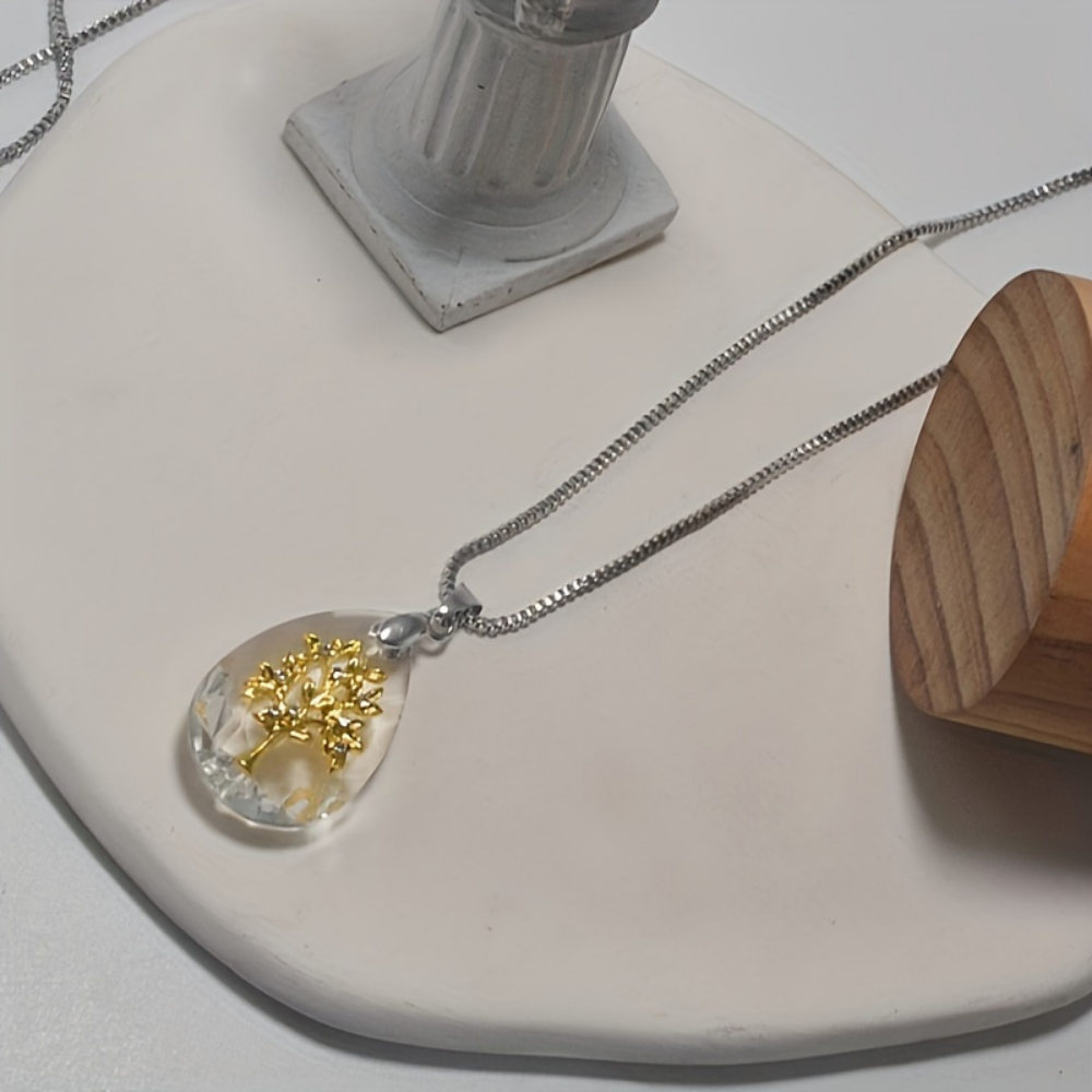 Boho Glass Teardrop Pendant Necklace For Mothers Day Jewelry | Temsk
