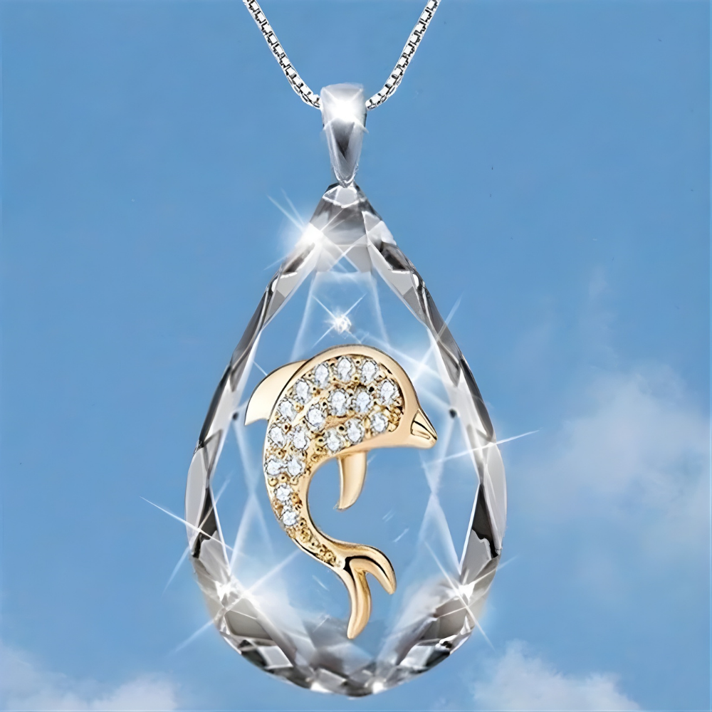 Boho Glass Teardrop Pendant Necklace For Mothers Day Jewelry | Temsk