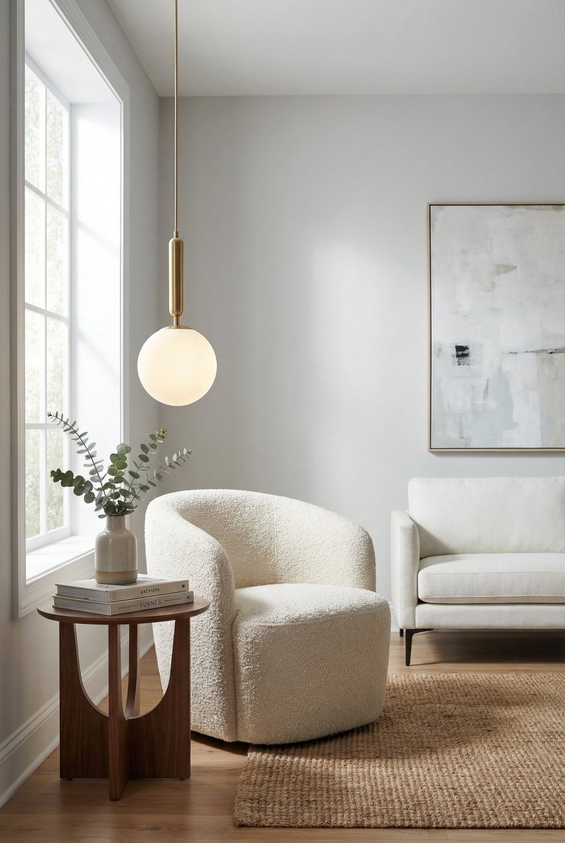 Nordic Style Glass Globe Pendant Light Fixture 12 Inch Diameter | Temsk
