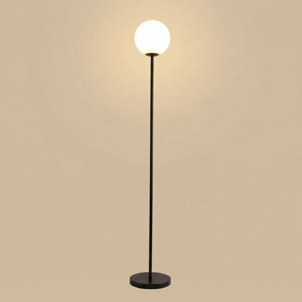 Globe Floor Lamp in Metal and Glass, Nordic Style, 60 Inches Tall | Temsk