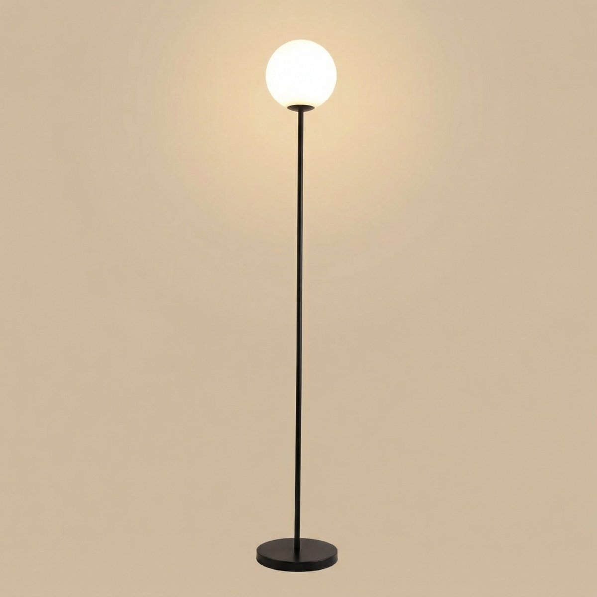 Globe Floor Lamp in Metal and Glass, Nordic Style, 60 Inches Tall | Temsk