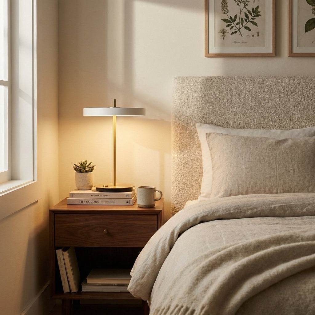 Nordic Style LED Table Lamp With Wood Base And Adjustable Brightness, 15 In | Temsk