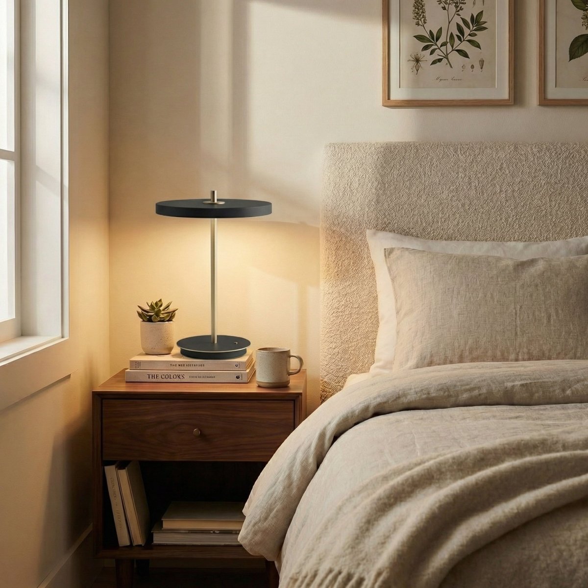 Nordic Style LED Table Lamp With Wood Base And Adjustable Brightness, 15 In | Temsk