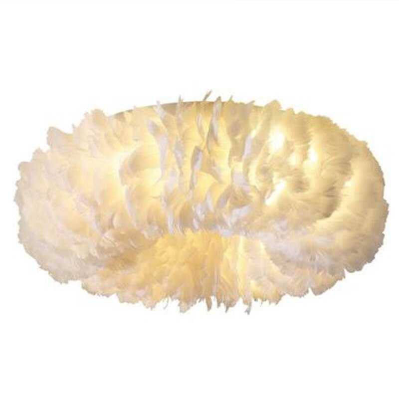 Swan Feather Ceiling Lamp In Metal Frame With Warm White LED Mood Lighting For Living Room | Temsk
