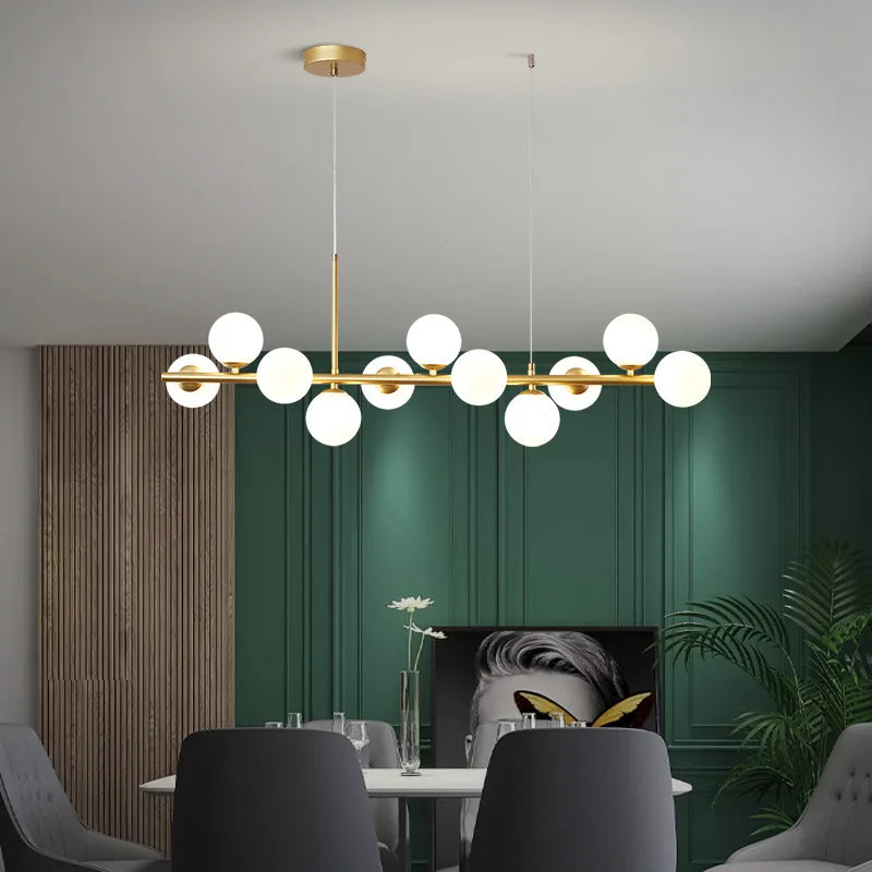 NordicGlow Glas Pendelleuchte für die Küche Elegante Deckenleuchte in Schwarz | Temsk