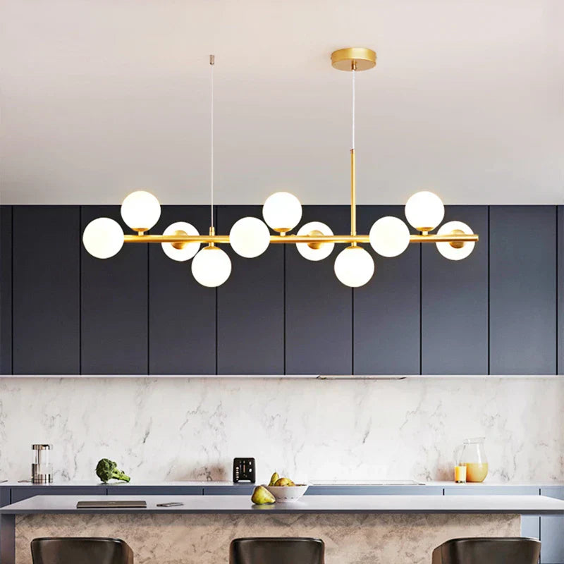 NordicGlow Glas Pendelleuchte für die Küche Elegante Deckenleuchte in Schwarz | Temsk