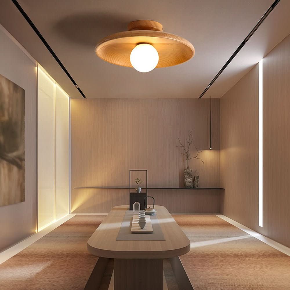 LumaNest Wood Design Ceiling Lamp In Minimalist Scandinavian Style | Temsk