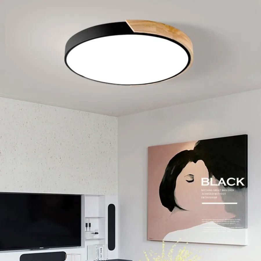 Meringue Glow Nordic Wood LED Ceiling Light For Cozy Living Ambience | Temsk