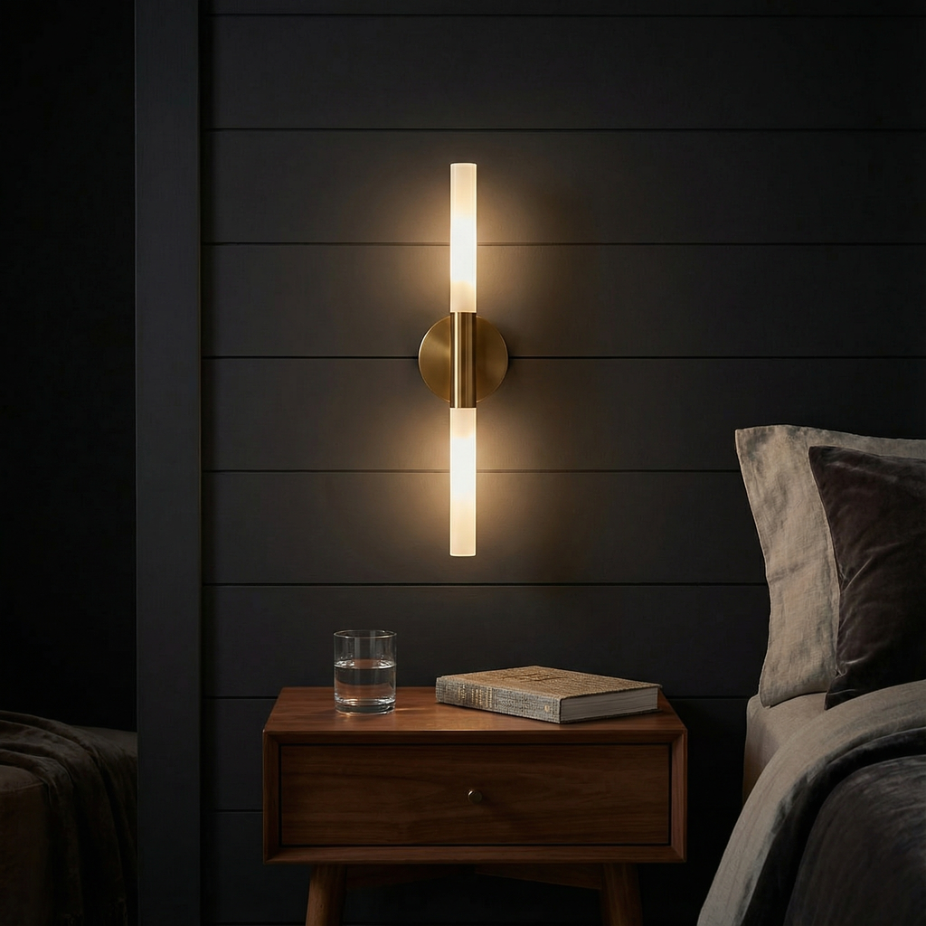 Aurea Slim Brass Wall Sconce Lamp for Contemporary Interiors | Temsk