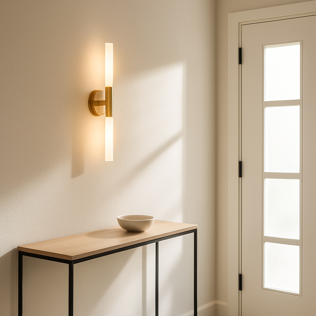 Aurea Slim Brass Wall Sconce Lamp for Contemporary Interiors | Temsk
