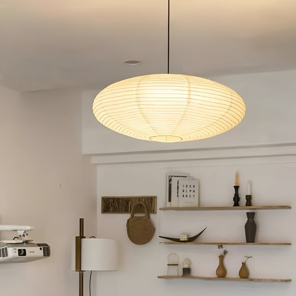 Mulberry papir Japandi loftslampe med geometrisk hvid LED 50/60 cm | Temsk