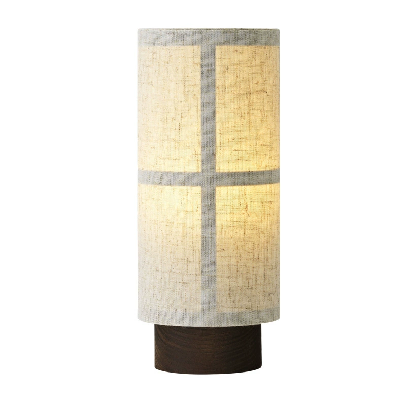 Nori Japanese-Inspired Linen Shade Table Lamp With Wooden Base | Temsk