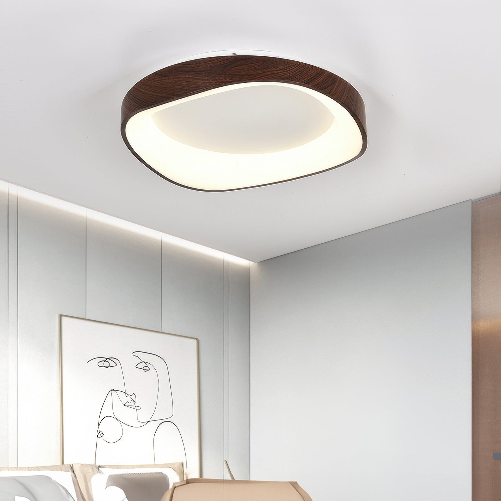 Wood Look Scandinavian LED Ceiling Light For Living Room And Bedroom | Temsk