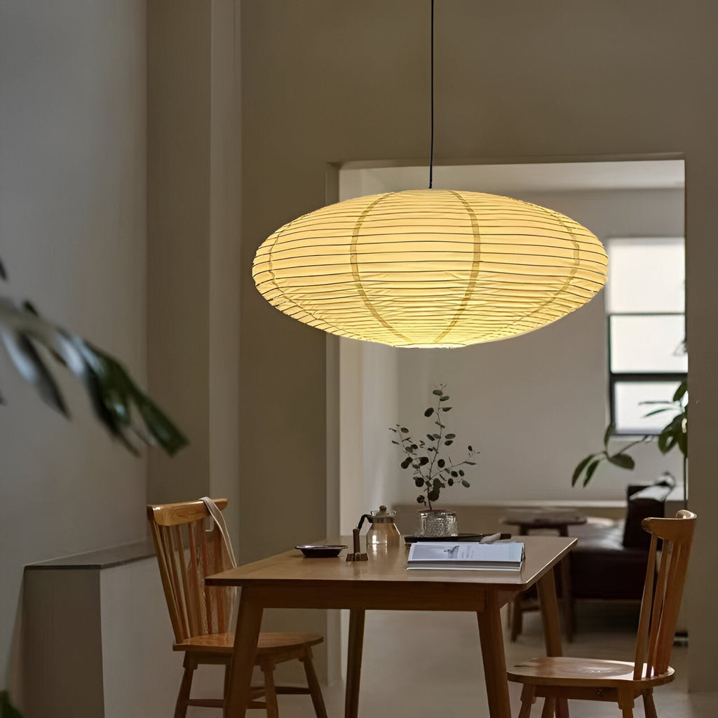 Mulberry papir Japandi loftslampe med geometrisk hvid LED 50/60 cm | Temsk