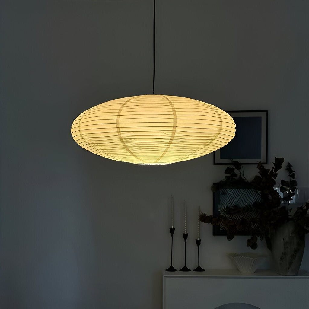 Mulberry papir Japandi loftslampe med geometrisk hvid LED 50/60 cm | Temsk