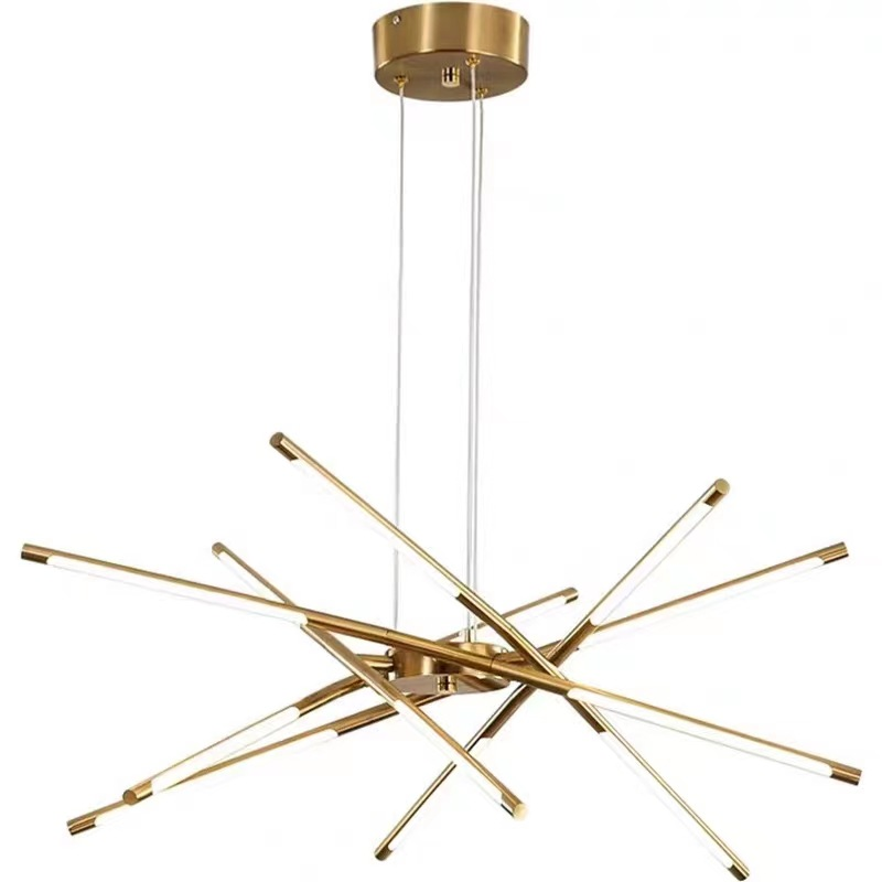 Aurora Web Gold Chandelier With Warm Ambient Glow For Modern Rooms | Temsk