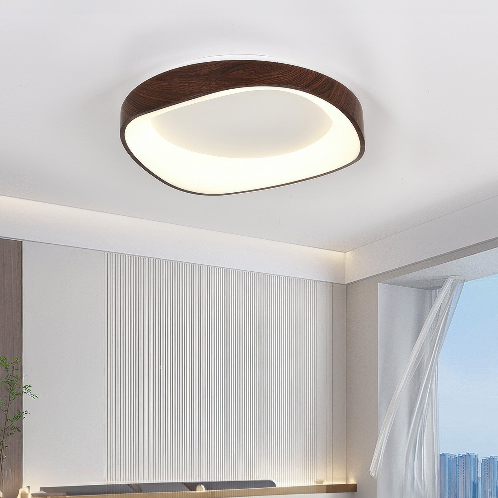 Wood Look Scandinavian LED Ceiling Light For Living Room And Bedroom | Temsk