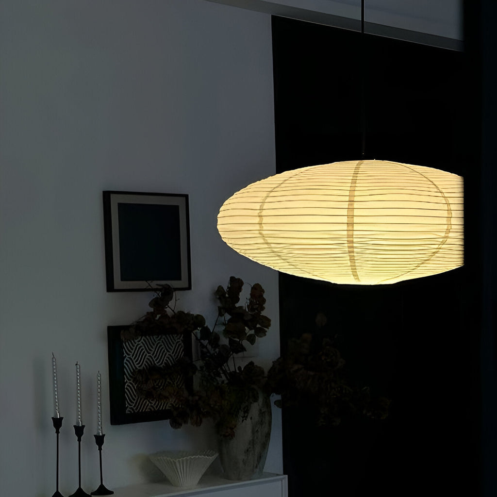 Mulberry papir Japandi loftslampe med geometrisk hvid LED 50/60 cm | Temsk