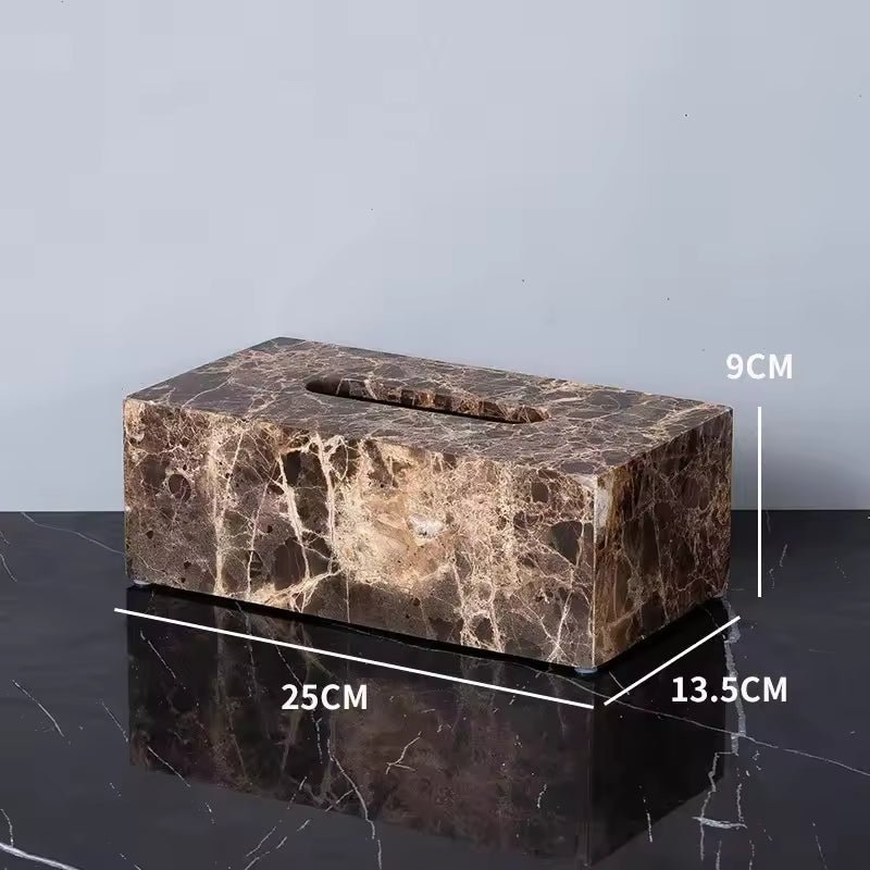 Aurea koupelnové doplňky s tmavými mramorovými akcenty pro elegantní prostory | Temsk