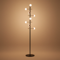 AuraLume Modern Dimmable Iron Floor Lamp With Opal Glass Globes | Temsk