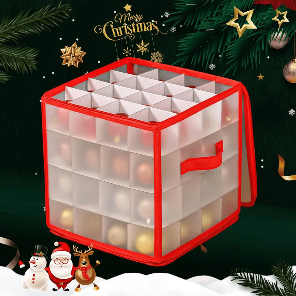 Clear Plastic Ornament Box For Christmas Decorations Storage | Temsk