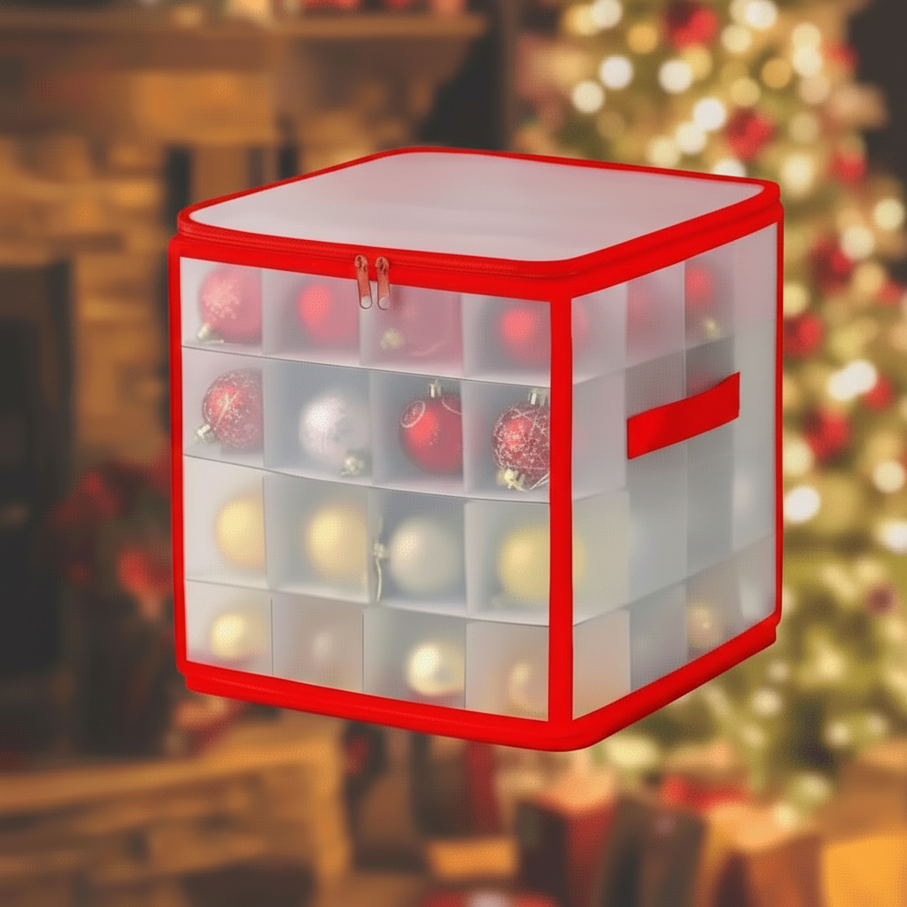 Clear Plastic Ornament Box For Christmas Decorations Storage | Temsk