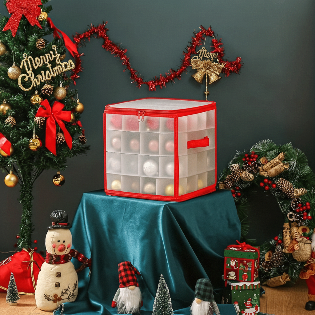 Clear Plastic Ornament Box For Christmas Decorations Storage | Temsk