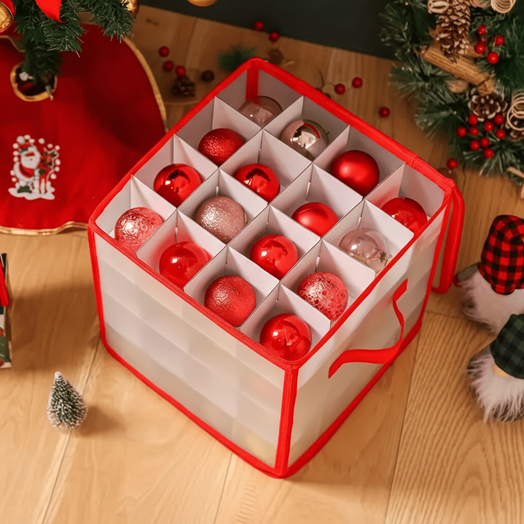 Clear Plastic Ornament Box For Christmas Decorations Storage | Temsk